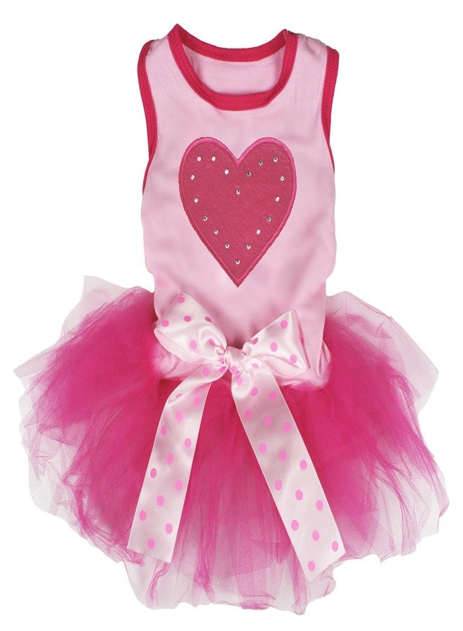 Petitebella Hot Pink Heart Puppy Dog Dress (Pink/Hot Pink, X-Large)